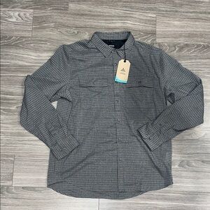 Prana Men's Charcoal Plaid Shirt